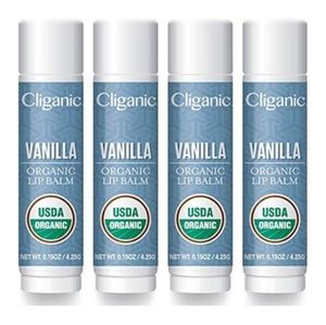 (Pack of 4) Cliganic Organic All Natural Lip Balm - Vanilla